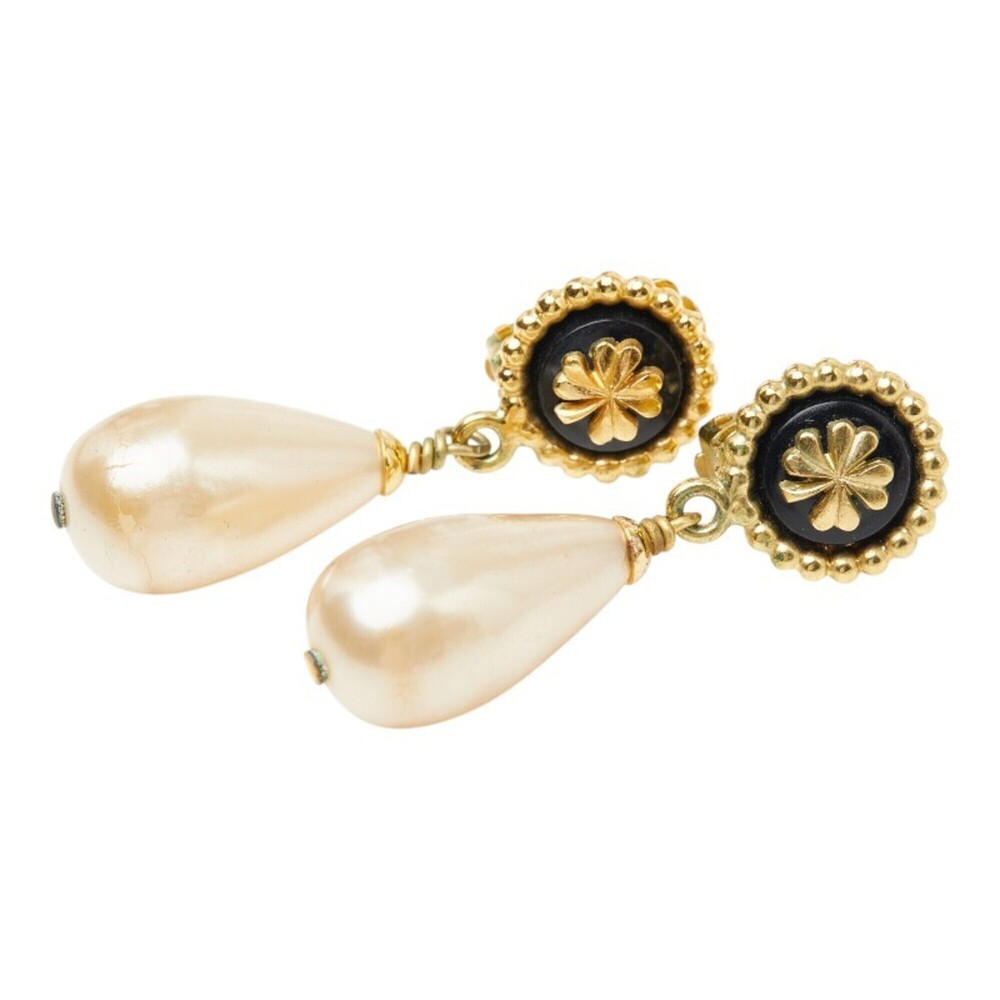 CHANEL Gold Pearl Love Earrings